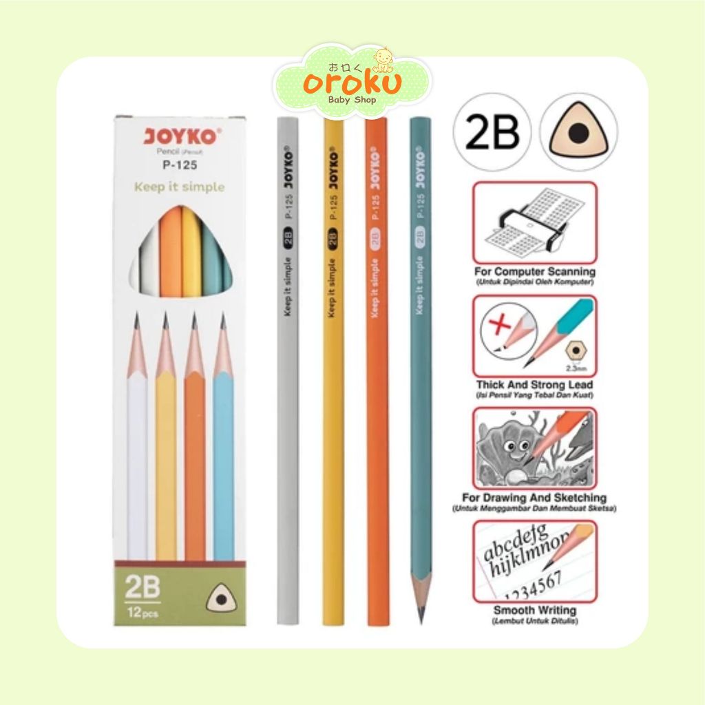 

JOYKO PENSIL P-125 2B 1 BOX ISI 12 / PENSIL / ALAT TULIS
