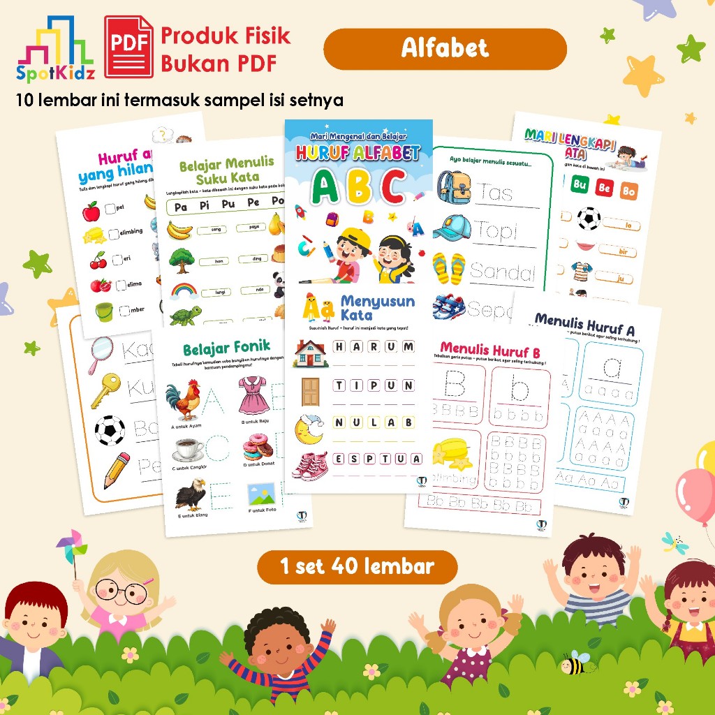 

WORKSHEET ANAK EDUKATIF MENARIK - LEMBAR KERJA AKTIVITAS ANAK ISI 40 LEMBAR UKURAN A5