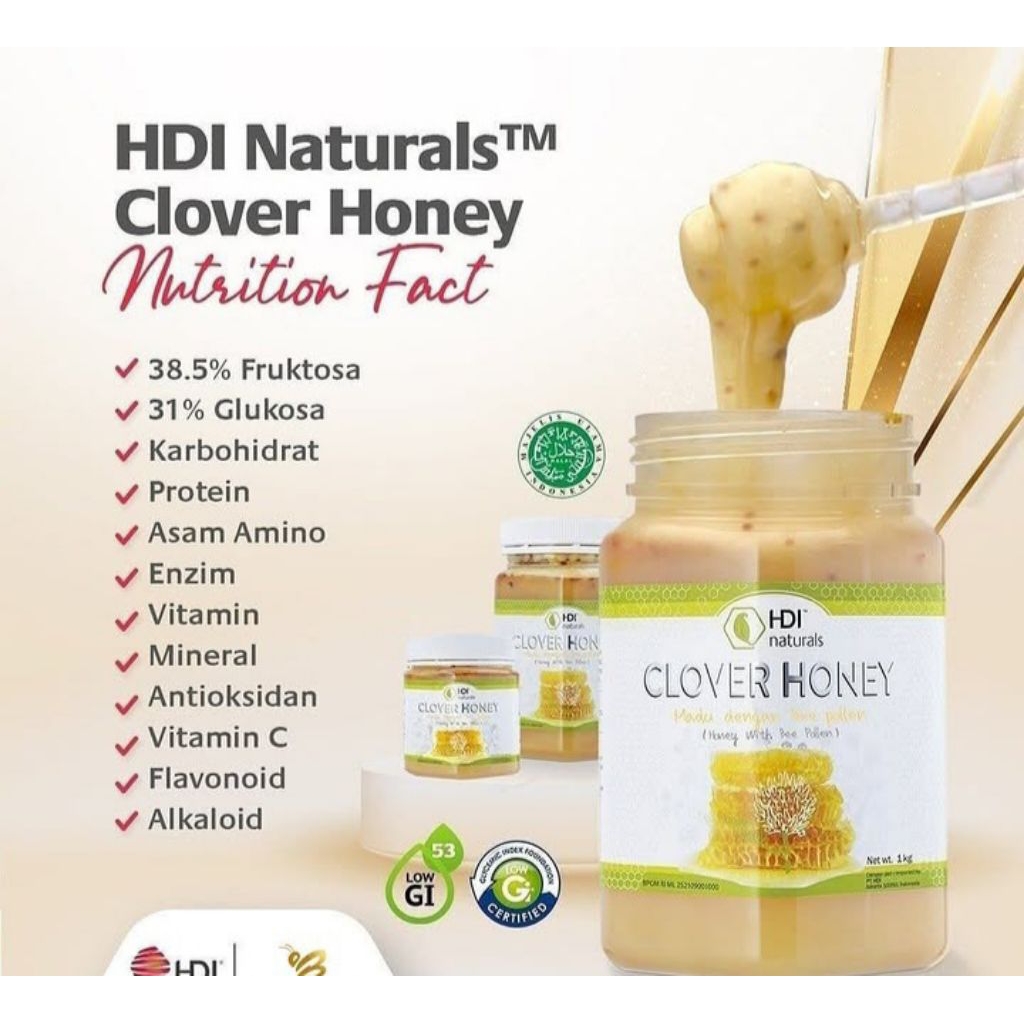 

madu clover honey(250gr,500gr,1kg)original 2028 free sendok kayu