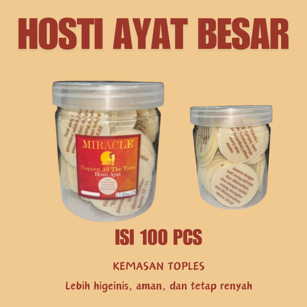 

Hosti Ayat Besar isi 100pcs dan 50 pcs