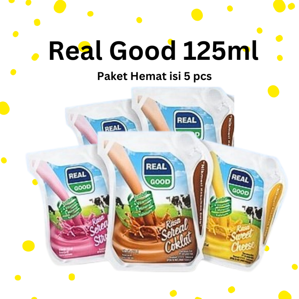 

PAKET 5 PCS Real Good 125ml Susu Bantal All Varian Aneka Rasa [BELI BANYAK LEBIH MURAH]
