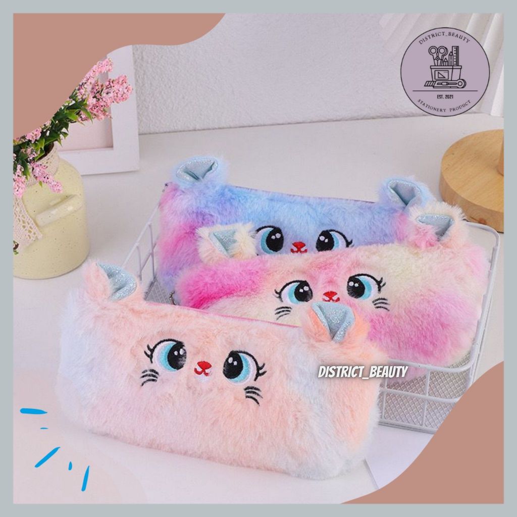 

KOTAK PENSIL BULU RAINBOW KUCING TEMPAT PENSIL KUCING FULL BULU TEPAK KAIN BULU HALUS CUTE CAT