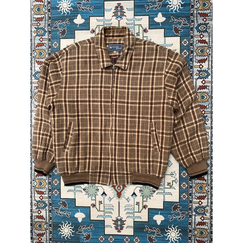 MYUNG SUNG WOOL PLAID BLOUSON