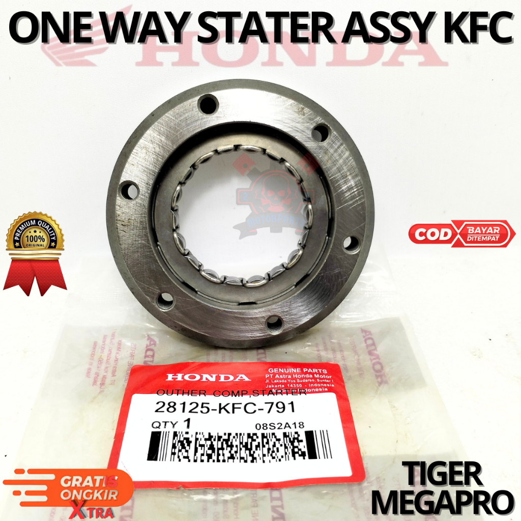 ONE WAY STATER ASSY KFC UNTUK MOTOR TIGER,MEGAPRO.AHM BERKUALITAS ORIGINAL ASLI ORI