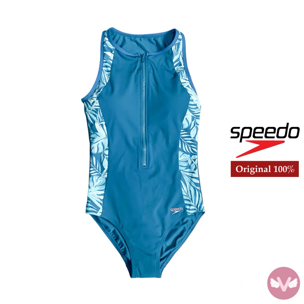 Speedo Swimsuit Blue Baju Renang Wanita Biru Blue Speedo Original 100%