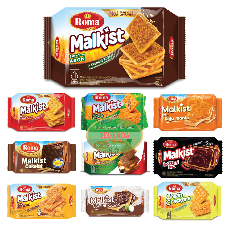 

Biskuit ROMA MALKIST 105 Gr Gram Abon / Kopyor / Cream / Sweet Crackers / Cokelat / Kelapa / Cappuccino / Keju Panggang / Keju Manis / Keju Tabur / Korean BBQ Semua Varian Lengkap Makanan Ringan Snack Oleh Oleh Khas Pekalongan Murah Berkualitas Premium