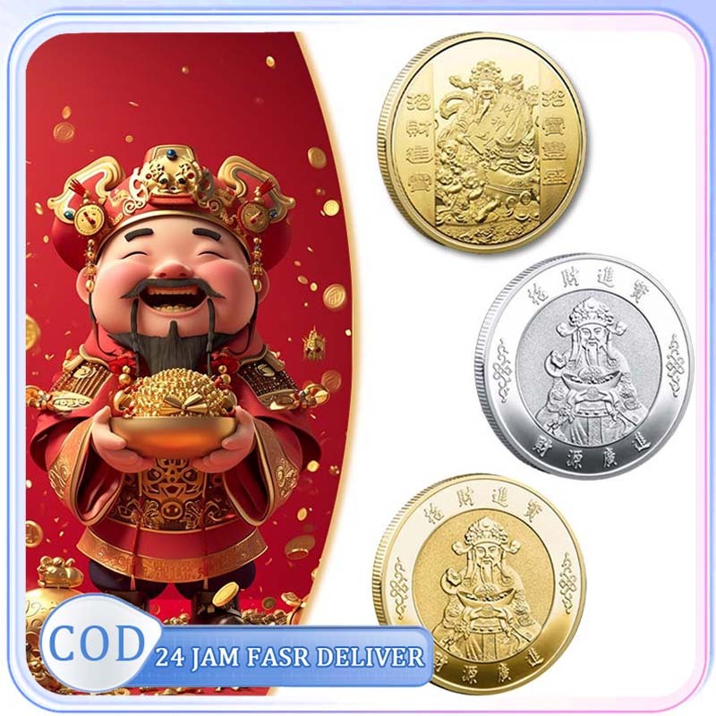 Koin Dewa Rejeki Koin Emas Keberuntungan Uang Feng Shui  Koin Feng Shui Dewa Rejeki