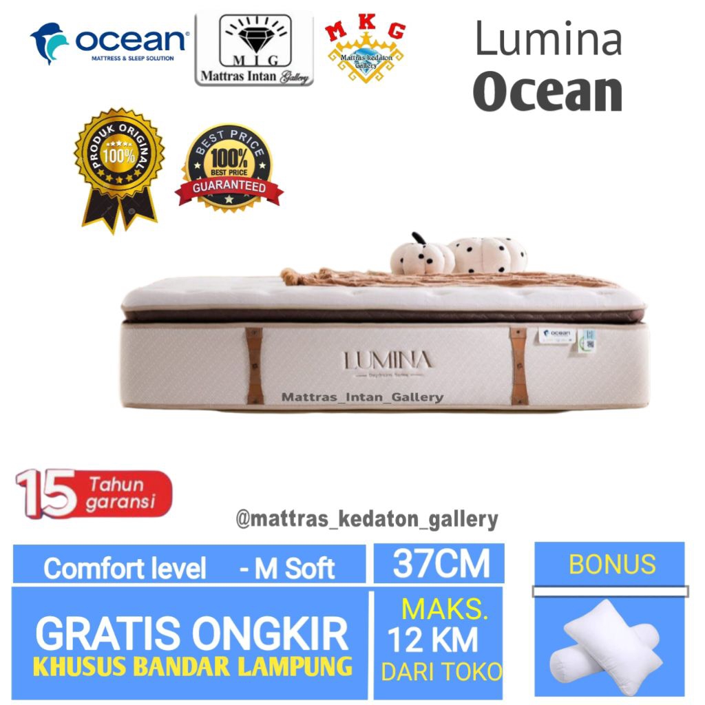 Kasur Ocean Springbed Lumina Memotech Latex T37 Cm - kasur spring bed ocean Spring bed size 160 - 18