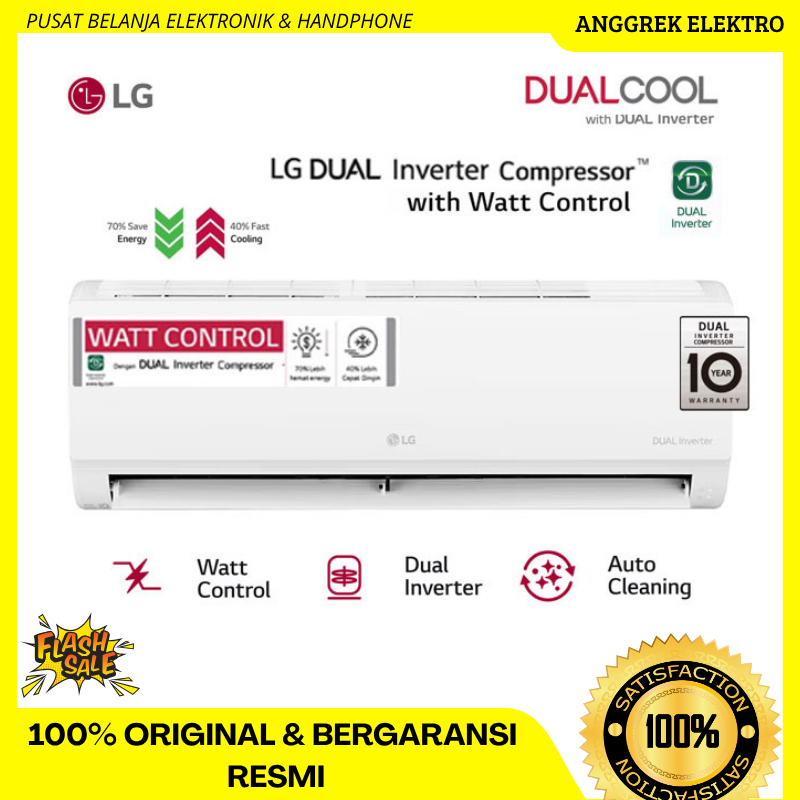 AC LG T09EV5 1 PK INVERTER DUAL COOL WATT CONTROL free ongkir bandar lampung