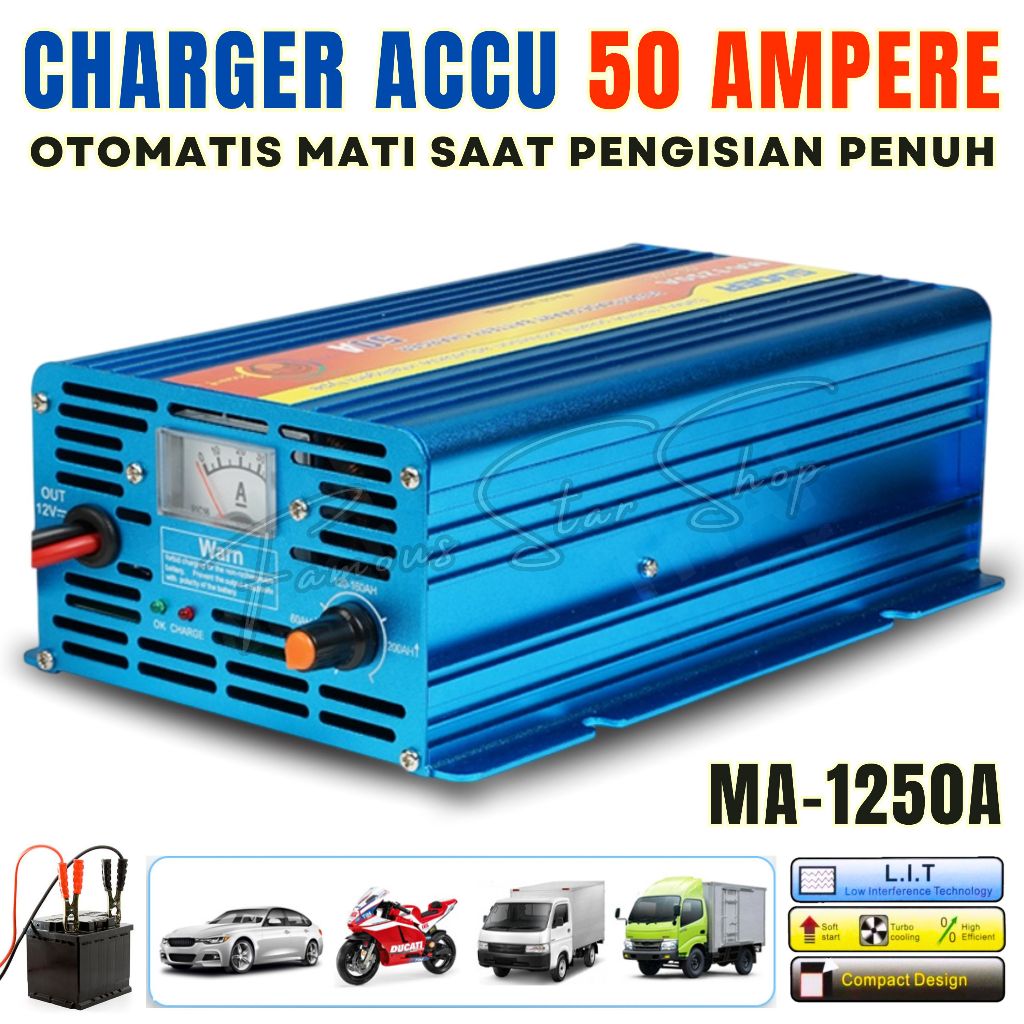 CHARGER AKI 12V 50 AMPER MA-1250A Casan Aki 50 Amper / Casan Aki 30 Amper / Casan Aki 20 AmperBATERY