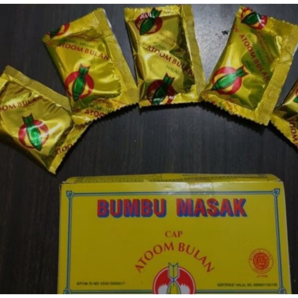 

SATUAN/ECER BUMBU MASAK/ BUMBU TABUR/ PENYEDAP RASA CAP ATOOM BULAN @7GR