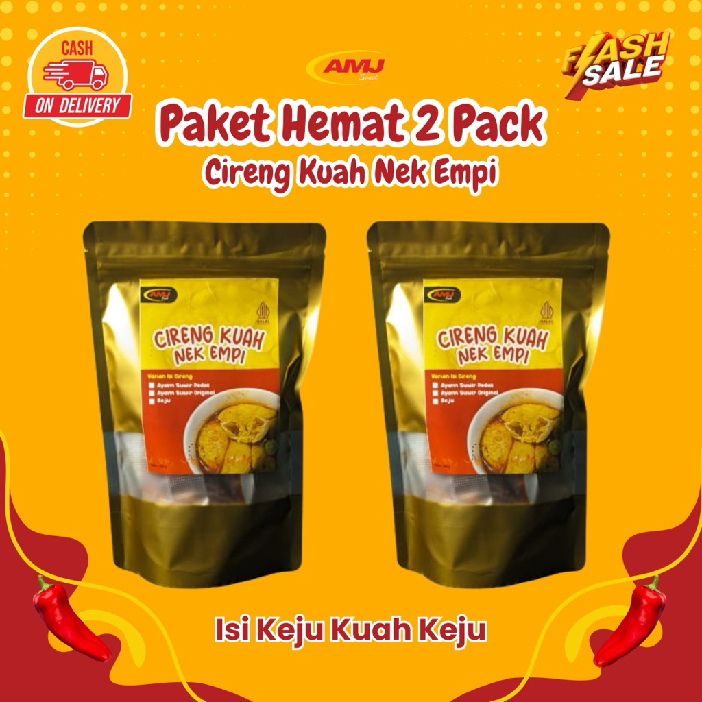 

AJM - Cireng Kuah Keju Nek Empi 2 Pack Pedas Original Keju