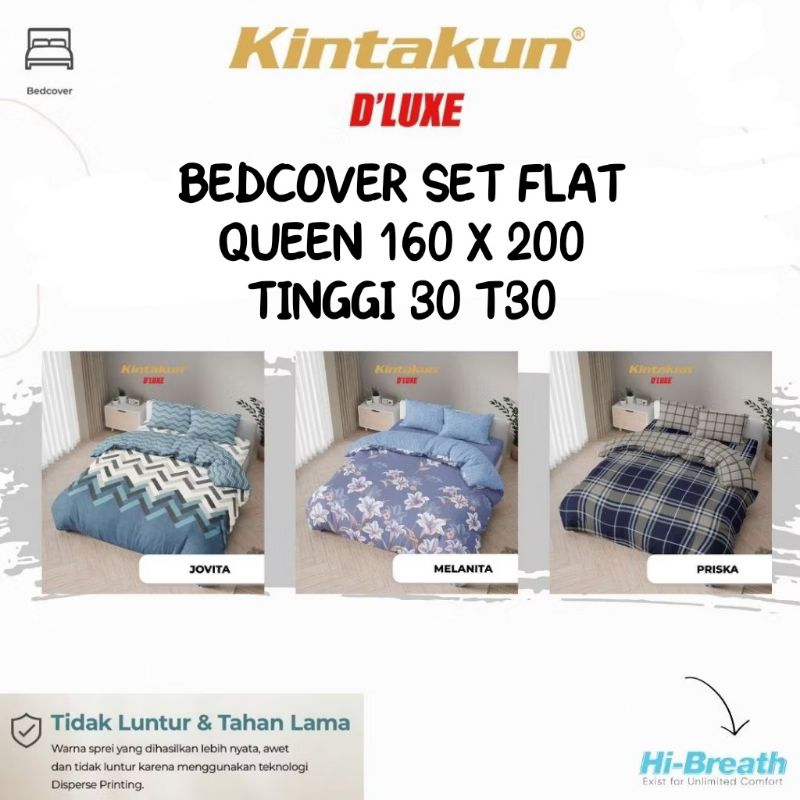 3KG KINTAKUN DLUXE BEDCOVER SET FLAT QUEEN 160X200 TINGGI 30 T30