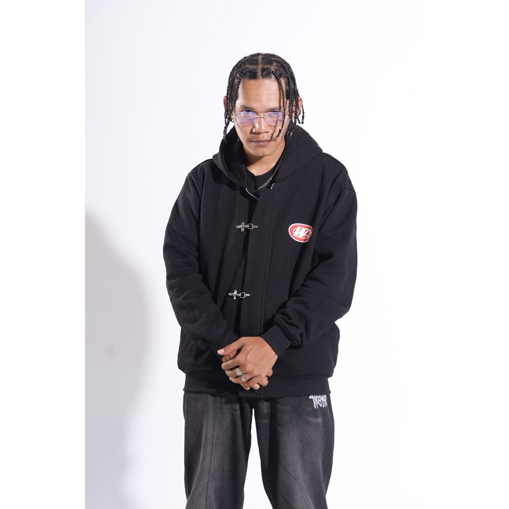 Wardkick Hoodie Zipper Fireman Clasp Black