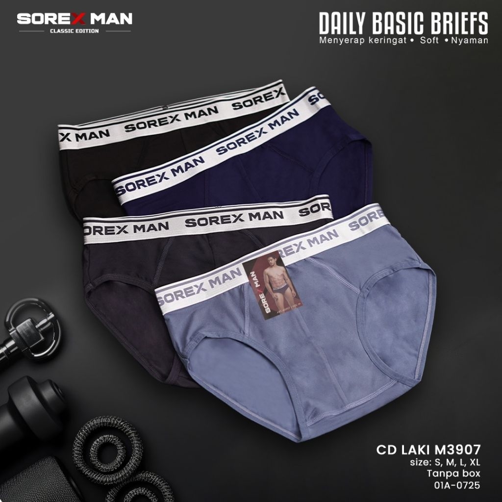Sorex Man LK M 3907 Daily Basic Brief S, M,L,XL harga perbiji tidak ada box