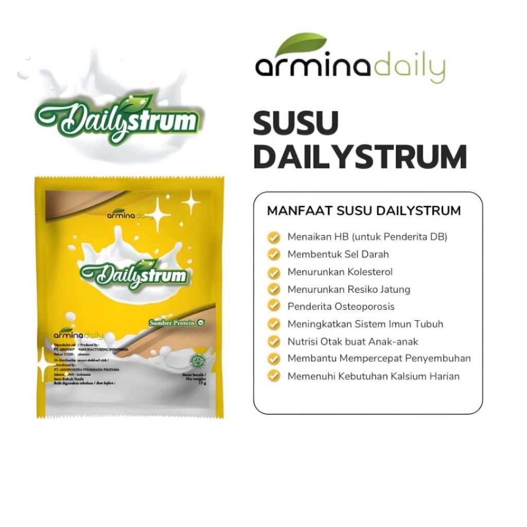 

Original Dailystrum Susu Kolostrum / Colostrum Armina Daily untuk Tulang Sistem Saraf Imunitas dan Tinggi Hemoglobin