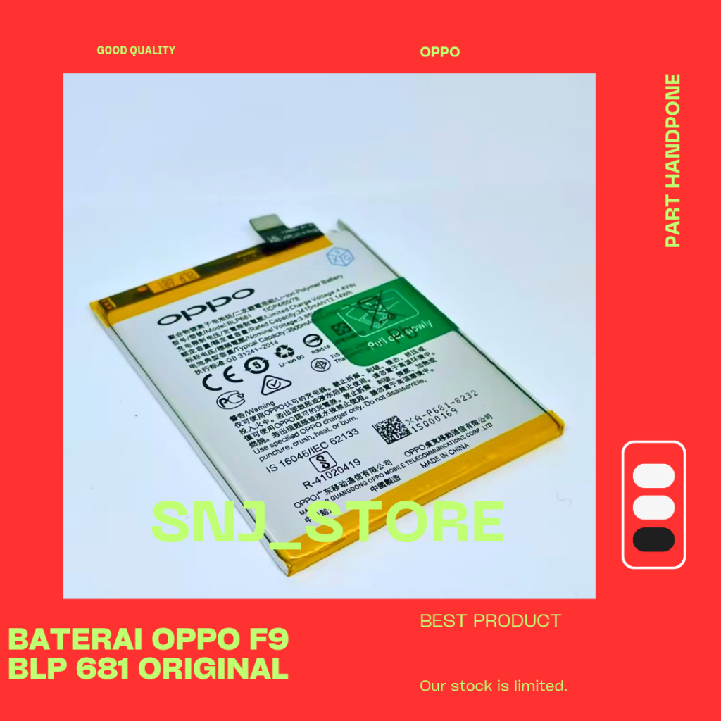 BATRE BATERAI OPPO F9 BLP681 ORI