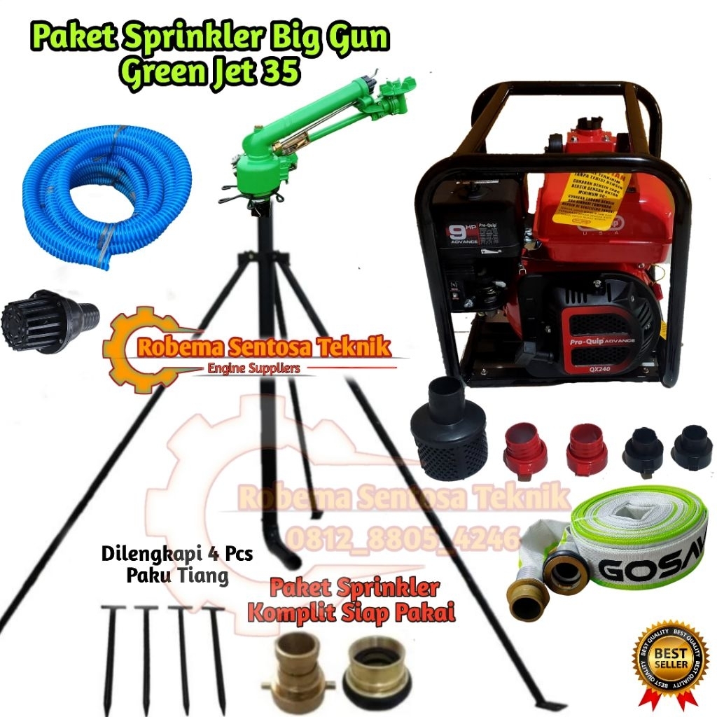 sprinkler big gun pertanian paket komplit siap pakai