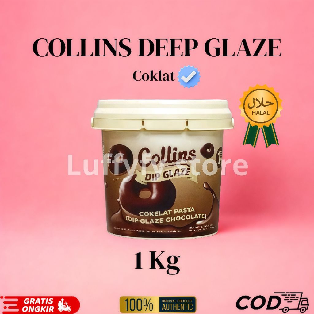 

MURAH Collins 1kg Glaze Viral Rasa Coklat Untuk Topping Donat