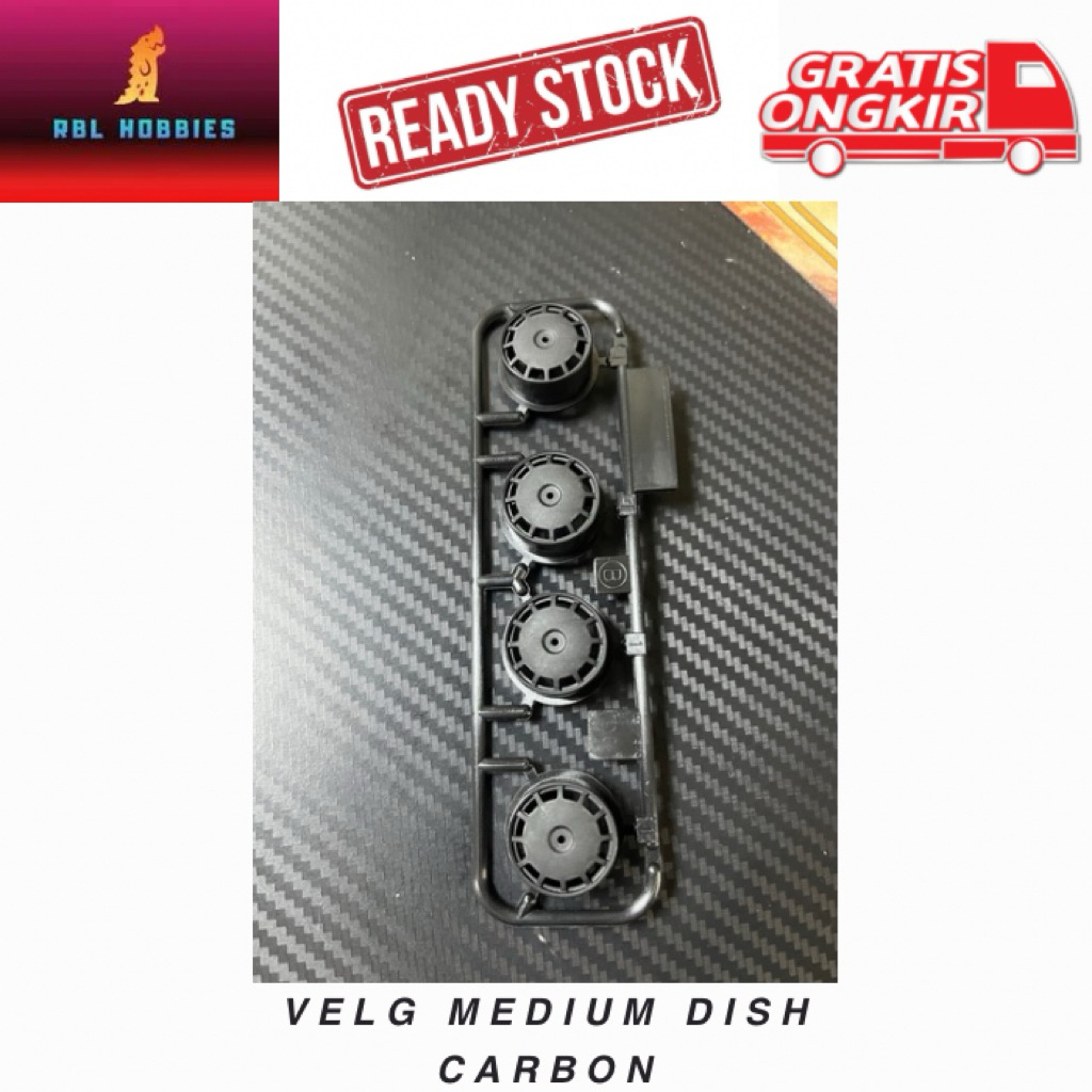 Tamiya Velg Medium Dish Carbon Original Loose Kit Mini4WD