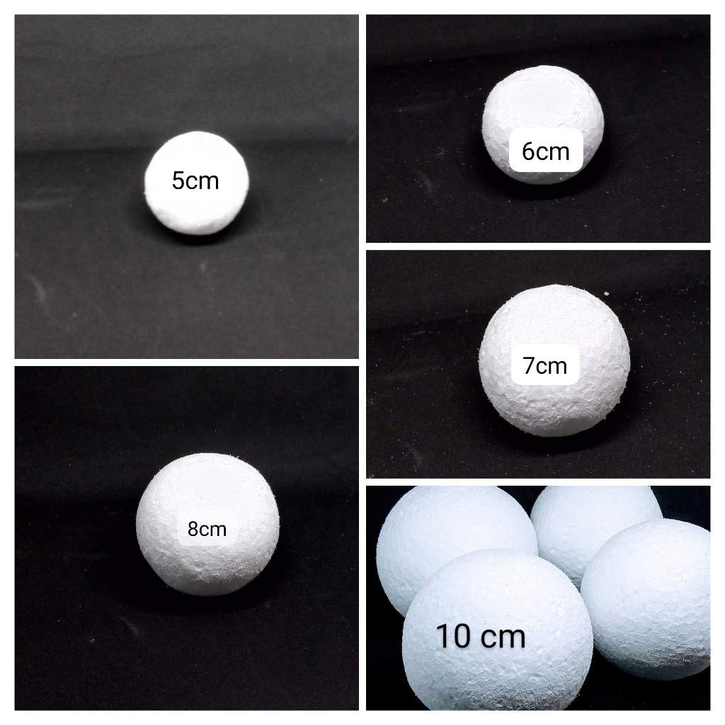 Bola Gabus Styrofoam Diameter 1 - 5cm