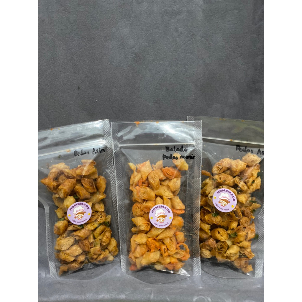 

Cemilan Sumpia Kering / Cemilan Kriuk Rasa / Sumpia BBQ