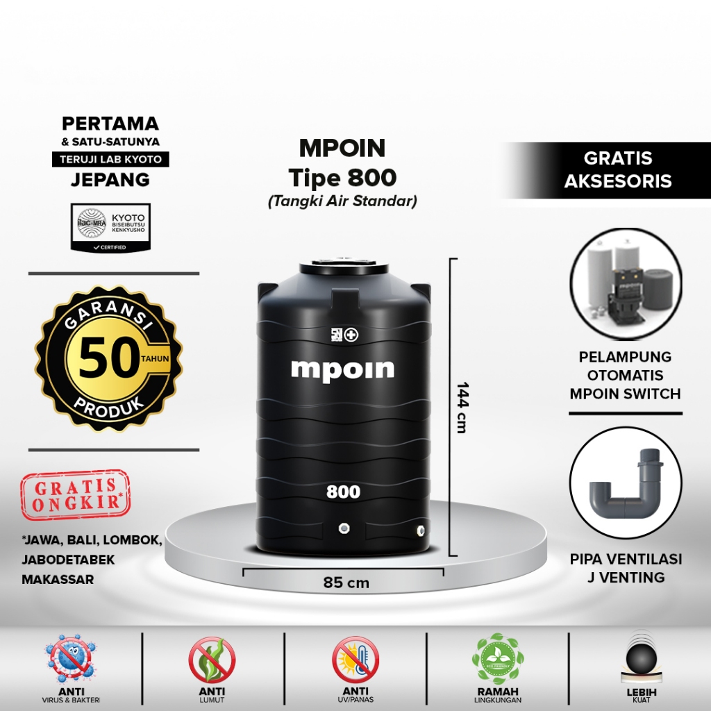 Tangki / Toren / Tandon Air MPOIN PLUS 800 Wave - 800W