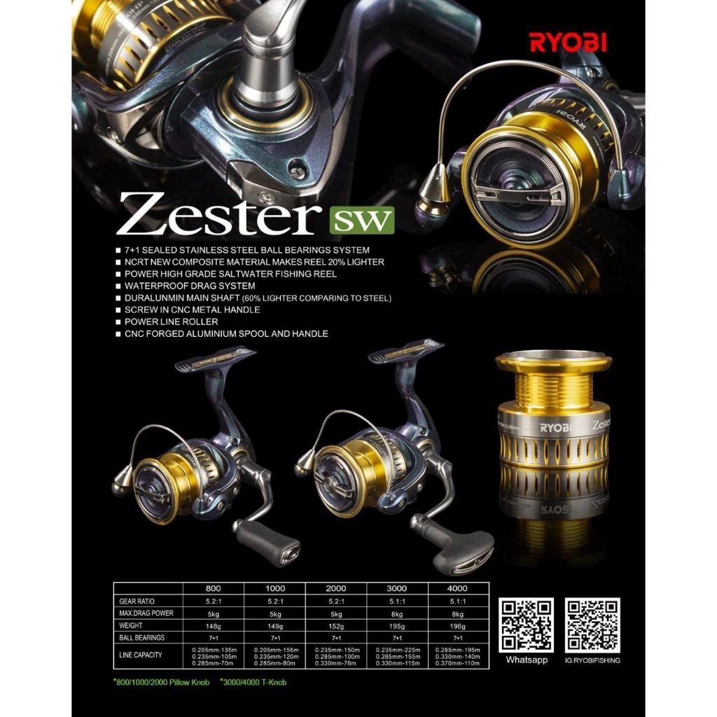REEL RYOBI ZESTER SW 1000-4000 HP