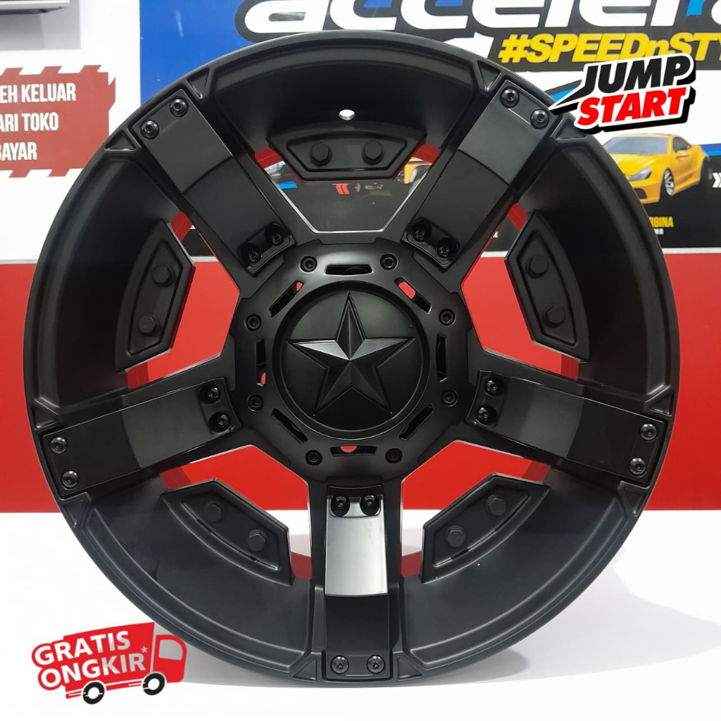 Velg ring 16 escudo katana feroza jimny rush terios hsr wheel rasta pcd baut 5x114-139,7 r16 hitam
