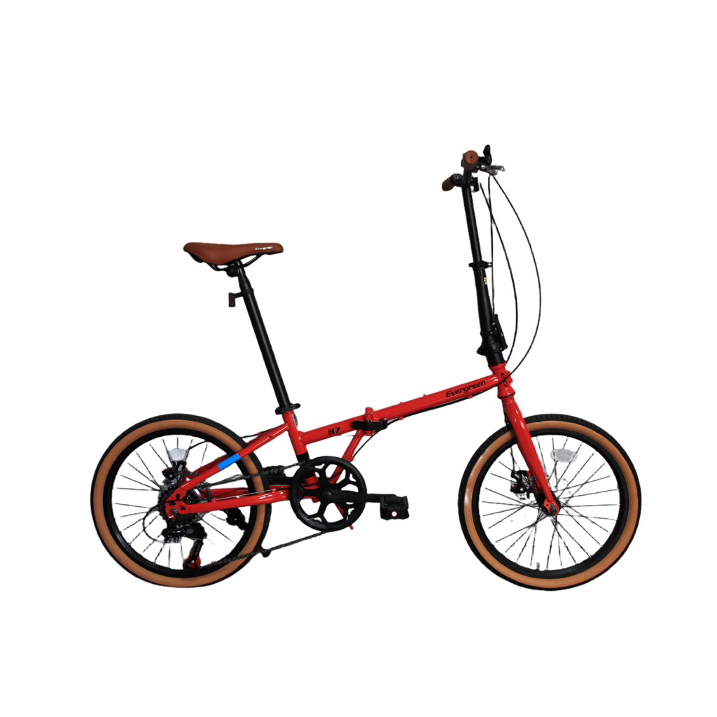SEPEDA LIPAT EVERGREEN H7 7 SPEED 20 inch REM DOUBLE CAKRAM