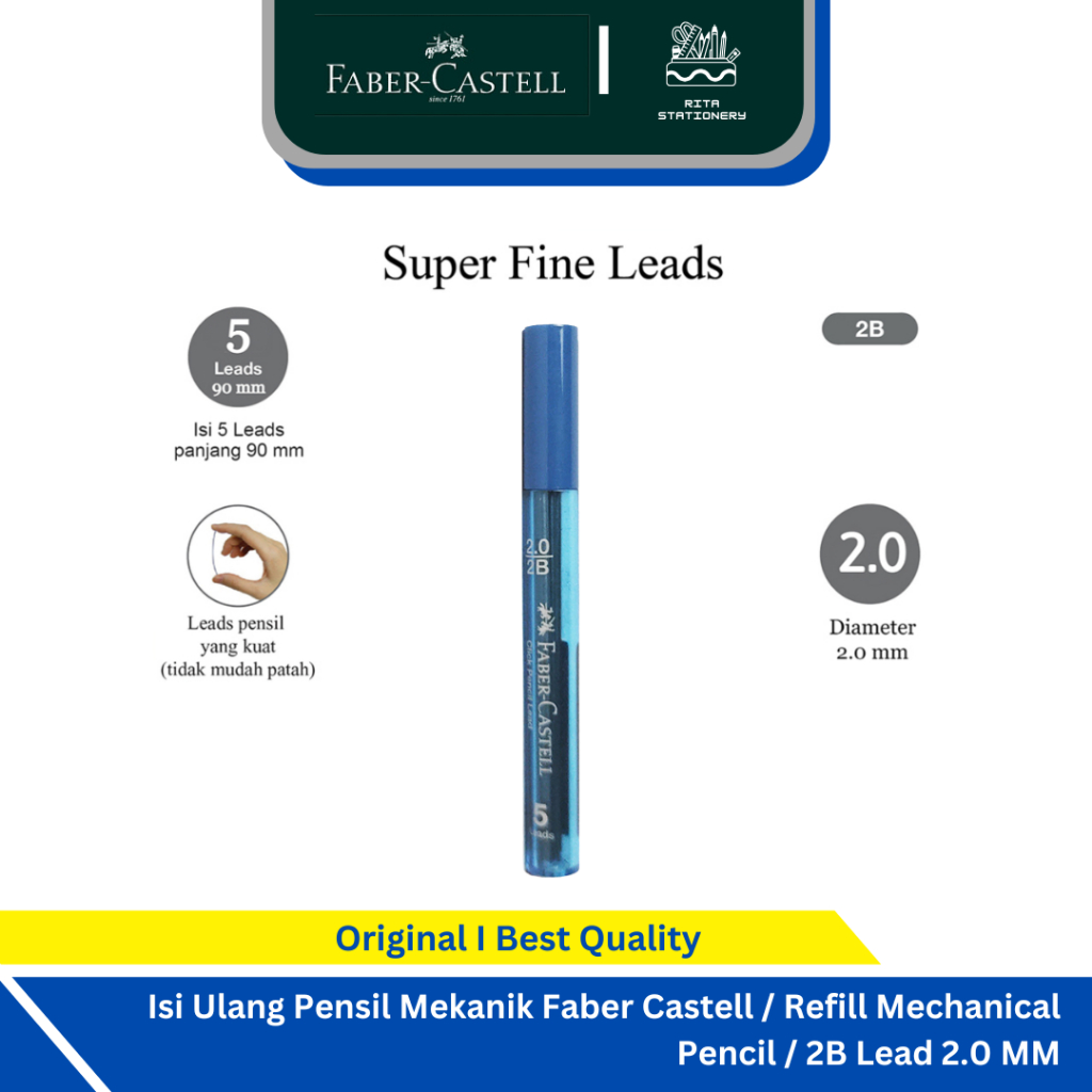 

Isi Ulang Pensil Mekanik Faber Castell / Refill Mechanical Pencil / 2B Lead 2.0 MM