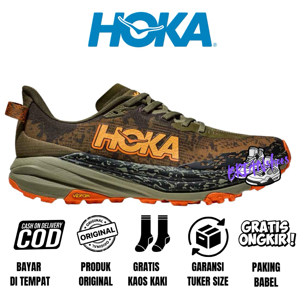 Sepatu Trailrun Hiking Hoka Original Hoka Speedgoat 6 Antique Olive Squash