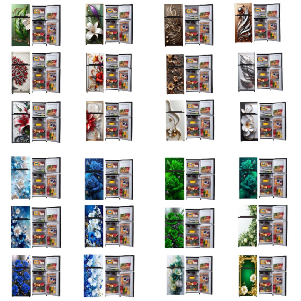 STIKER KULKAS 2PINTU BUNGA KEMBANG TERBARU