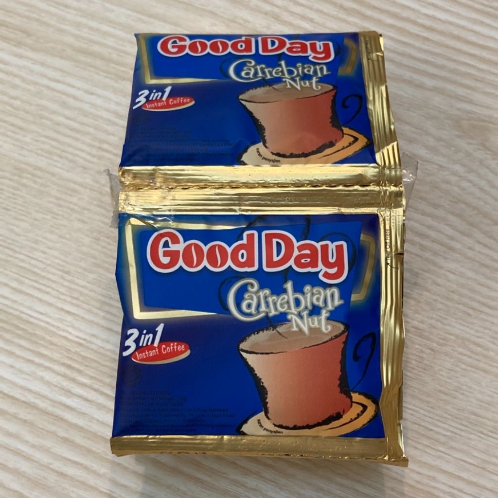 

Good Day Carrebian Nut 20gr, 1 Renteng isi 10 Sachet
