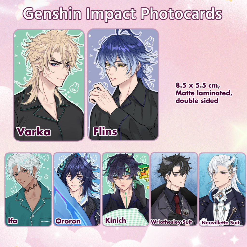 

Genshin Impact Photocard Varka Flins Ororon Kinich Neuvillette Wriothesley