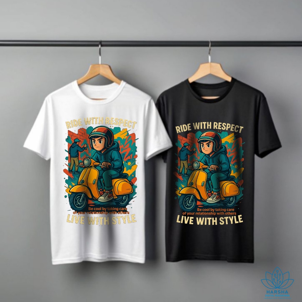 Kaos Distro Vespa Pria Wanita Combed 24s - Kaos pendek II T-shirt