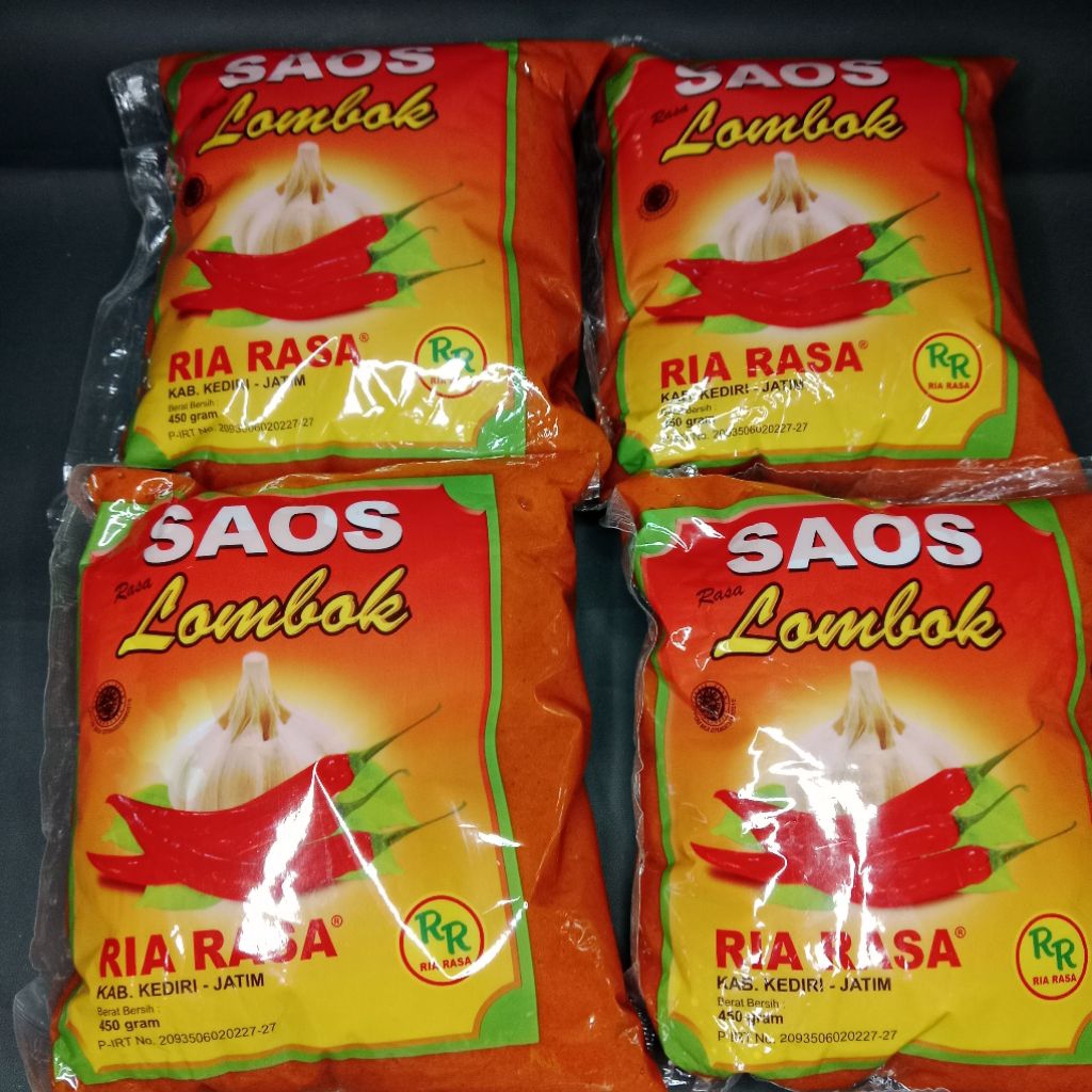 

4 bungkus saos lombok - saos sambel ria rasa