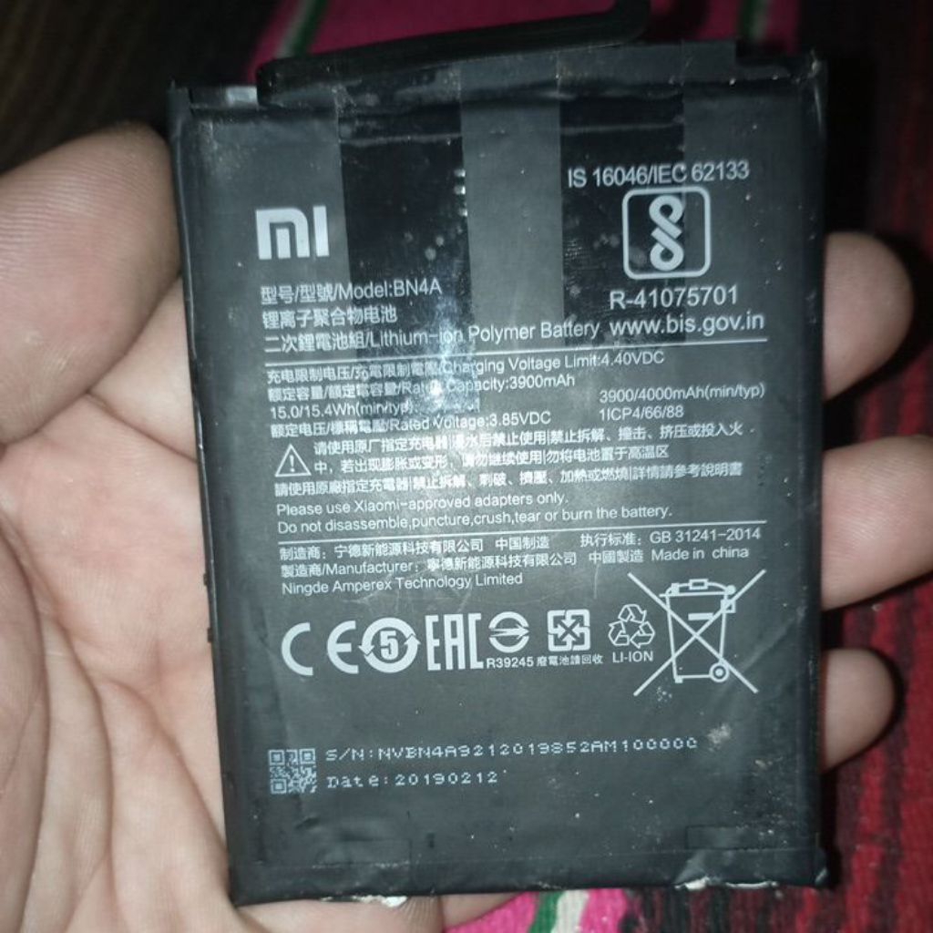 (SOLD OUT)battery baterai BN4A second ori copotan untuk hp Redmi Note 7, Redmi Note 7 Pro, Redmi Not