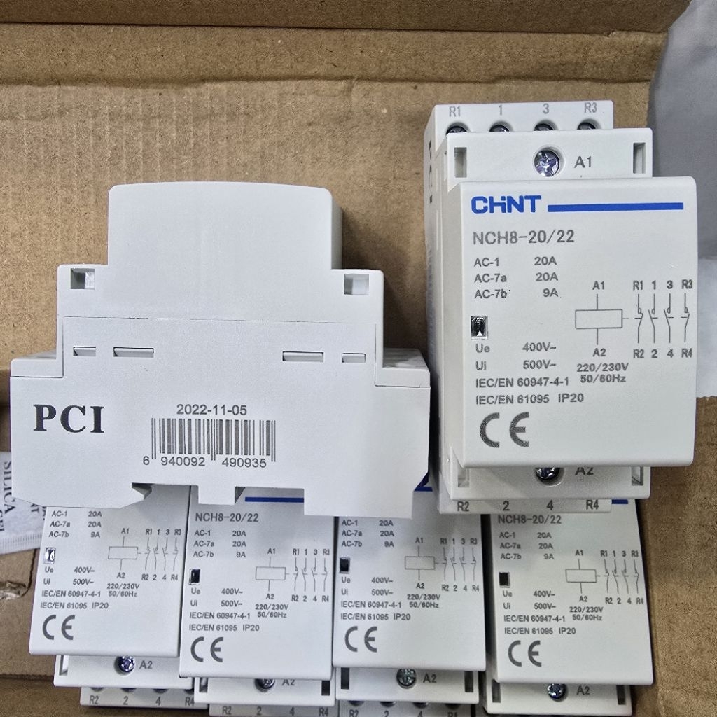 CHINT DIN ICT KONTAKTOR CONTACTOR 1PHASE 20A 2NO+2NC NCH8-20/22 230V CHINT ELECTRI