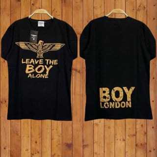 Kaos Pria/Wanita Unisex  Boy London Leave The Boy Alone Premium  Cotton Combed