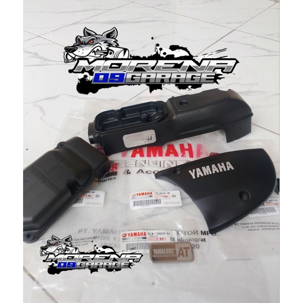 cover cvt Mio sporty original+emblem stanlis+logo silver full set.