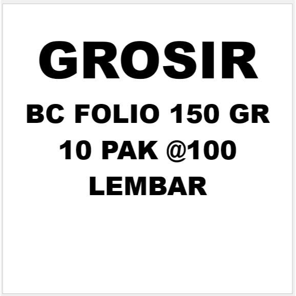 

GROSIR 10 PAK @100 LEMBAR Kertas Brief Card (BC) Folio 21,5X33 cm Kertas- putih
