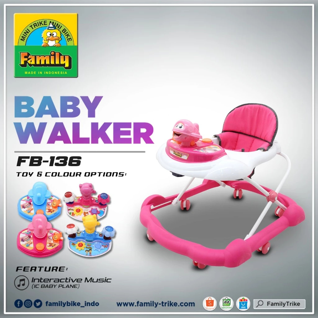 Baby Walker Family 136L / Kereta Belajar Jalan Bayi Family 136 L
