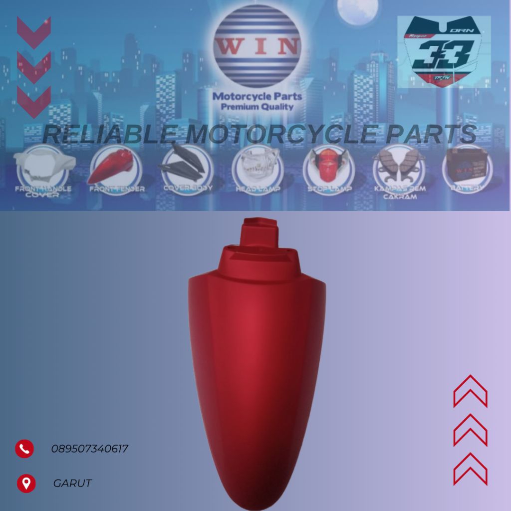 SPAKBOR DEPAN SCOOPY 2020 MERAH DOF - WIN