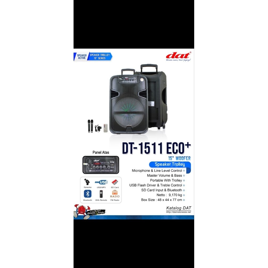 Speaker portable DAT DT 1511 ECO 15 inch