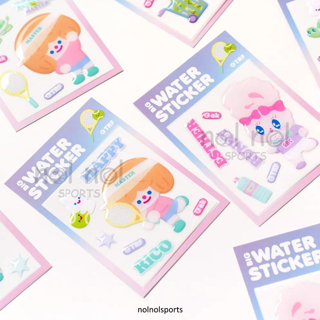 

NNS tennis master big water sticker bunny girl play sports stiker kelinci anak olahraga tenis lucu