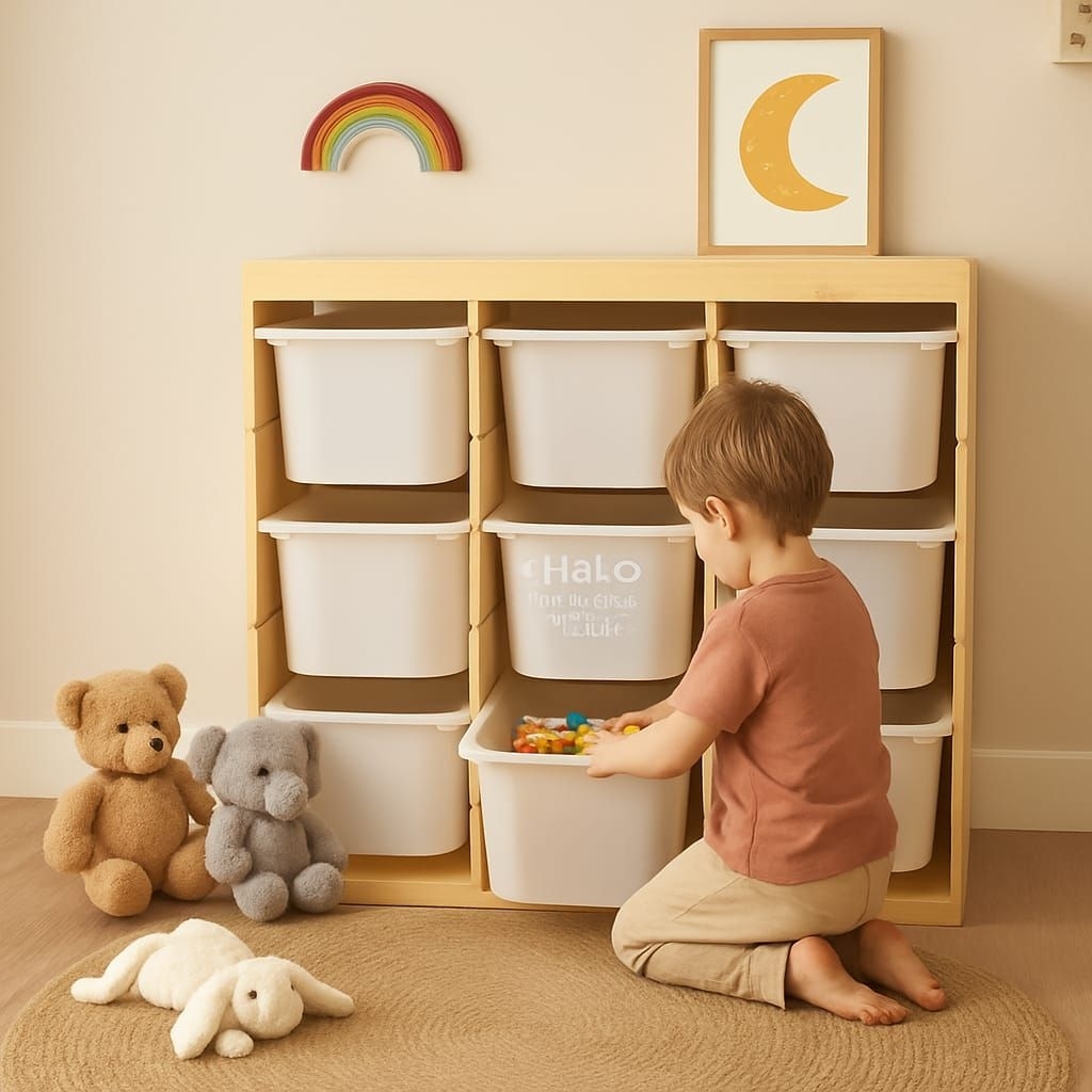 Rak Mainan Anak - Tipe Venus Halo Woody Kids - Rak Mainan Kayu - Rak Trofast