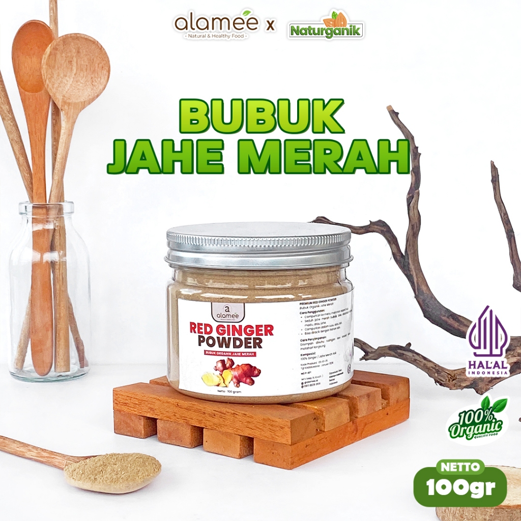

ALAMEE Red Ginger Powder Premium Minuman Jahe Merah Bubuk Tanpa Campuran Sehat Serbuk Minuman 100gr Naturganik