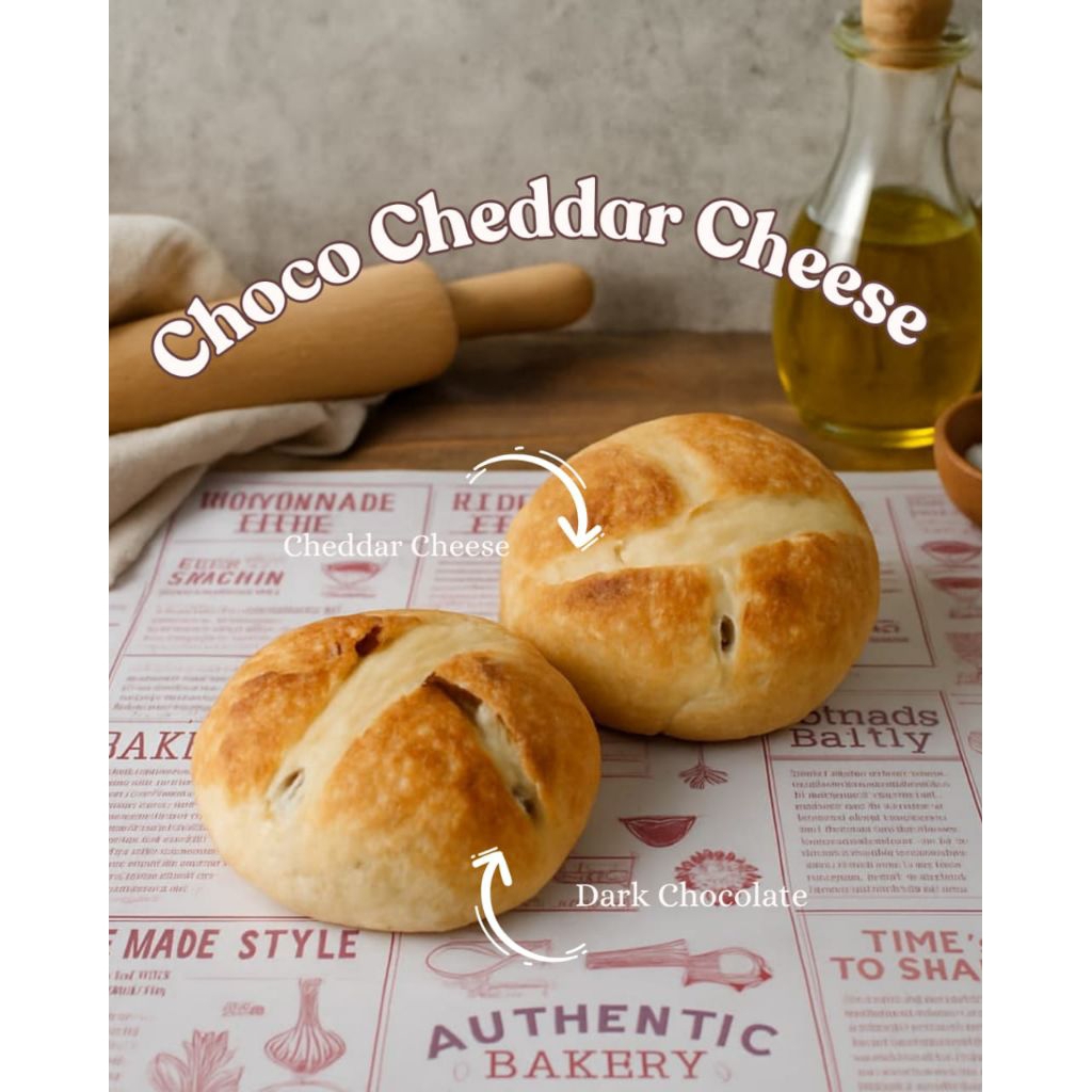 

Choco Cheddar Cheese - soft bread sourdough 100% ragi alami
