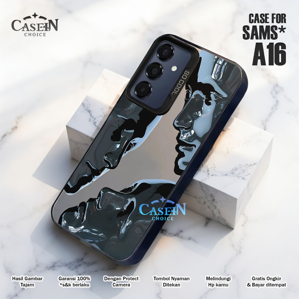 Case Samsung A16 Casing SAMSUNG Premium Matte Hard Casing - Case IMD - Case Hologram Motif ART ABSTR